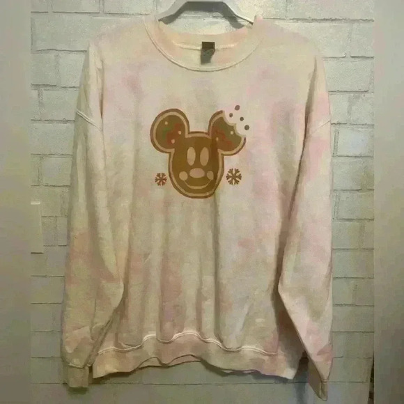 Disney gingerbread Mickey tye dye sweatshirt size XL - Picture 1 of 4